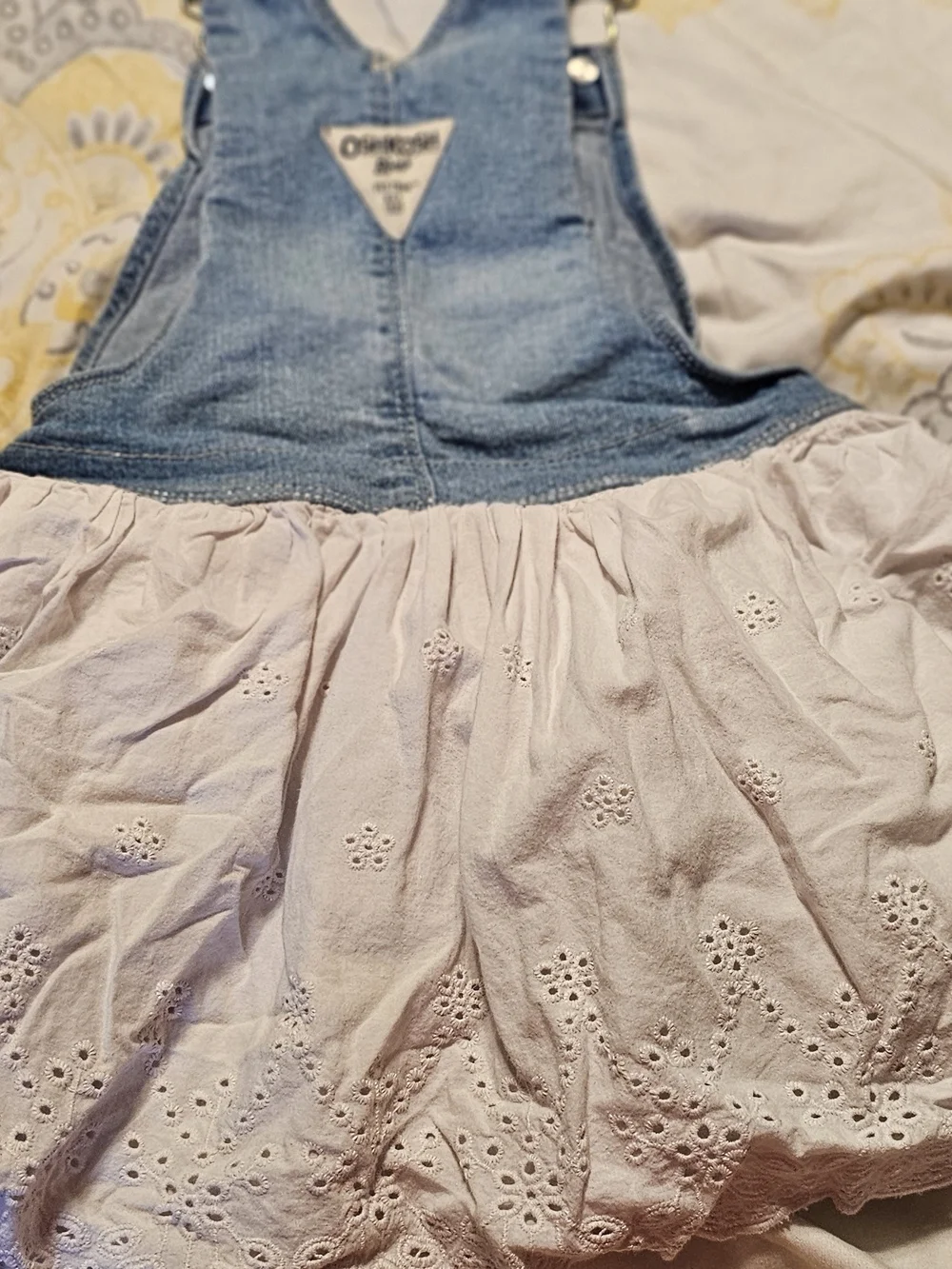 OshKosh B'gosh Light Blue Denim Overalls Dress with Front Pocket